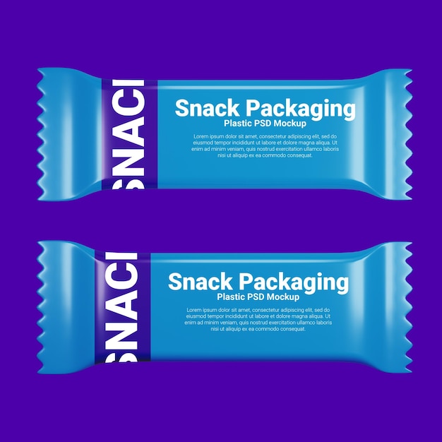 Snack packaging plastic mockup