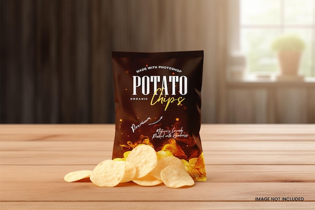 PSD snack potato pouch mockup