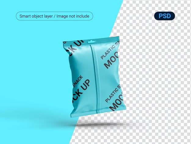 PSD mockup di buste per snack_imballaggio di rendering di alta qualità