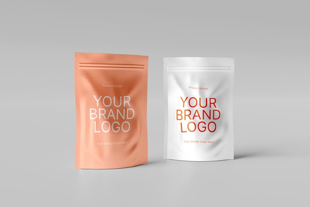 snack pouch packaging mockup template