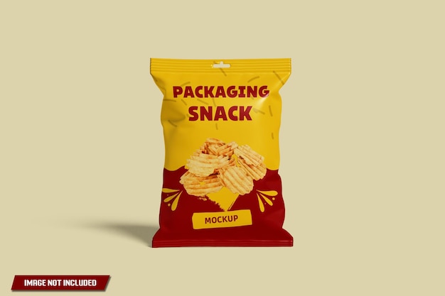 Snack pouch packaging mockup