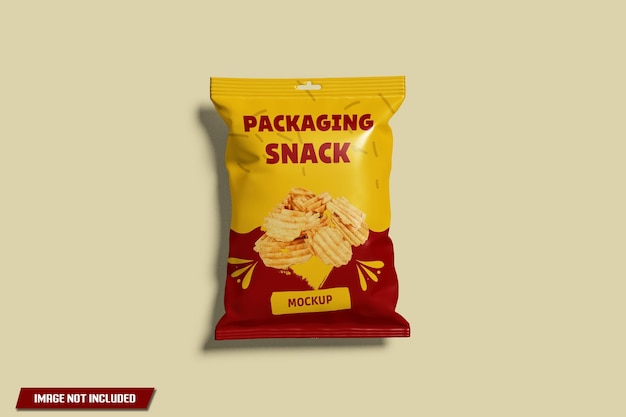 Mockup di imballaggio per buste per snack