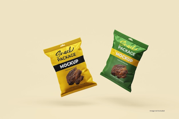 Snack pouch packangin mockup