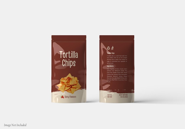 PSD snack pouch plastic bag mockup premium psd