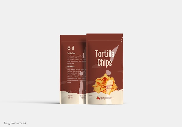 PSD snack pouch plastic bag mockup premium psd