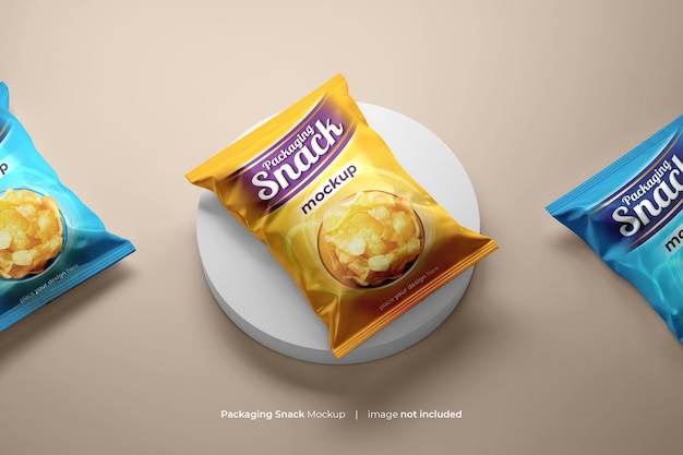 Mockup di sacchetto di plastica del sacchetto dello spuntino psd