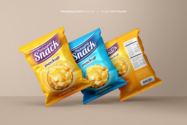 PSD snack pouch plastic bag mockup psd