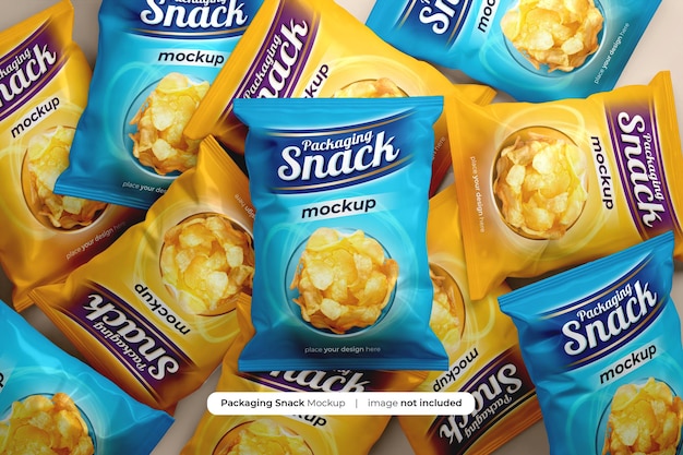 PSD snack pouch plastic bag mockup psd