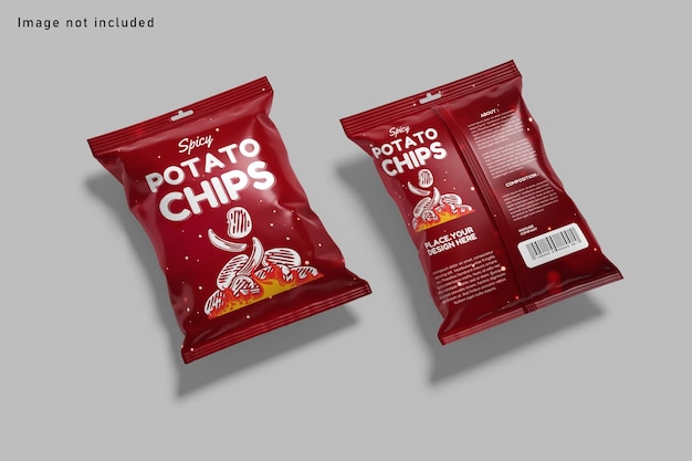 Snack pouch plastic bag mockup