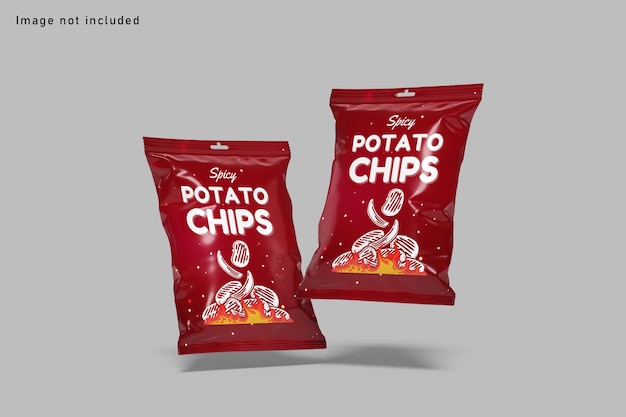 Mockup di busta di plastica per snack