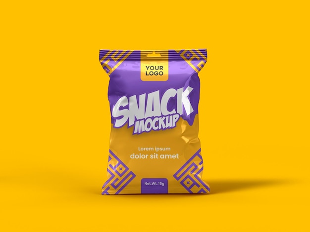 Snack verpakking mockup met solide achtergrond