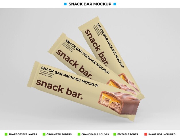 PSD snackbar mockup geïsoleerd