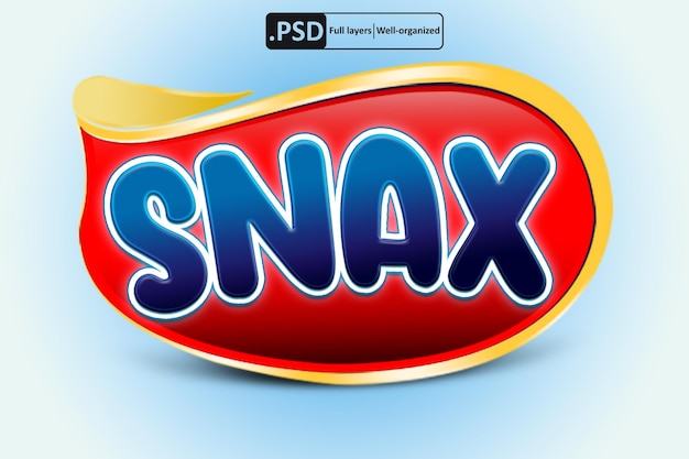 Snacks logo text effect