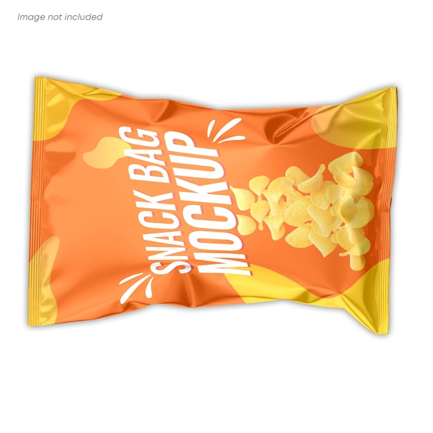 PSD snacks zakje mockup voor chips verpakking zak mockup