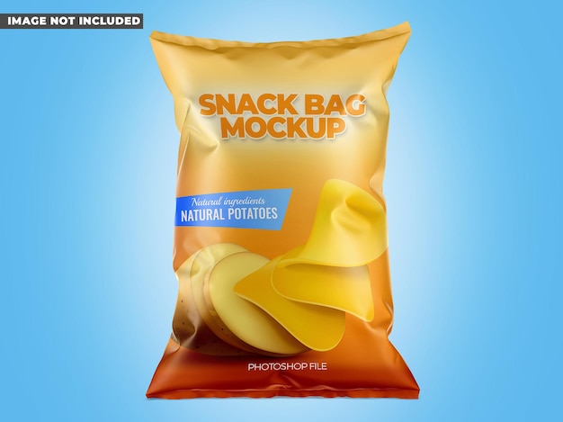 PSD snackzak mockup glanzend