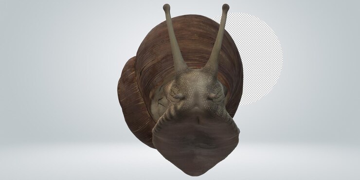 PSD snail isolated on a transparent background