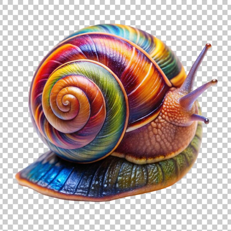 PSD snail on transparent background