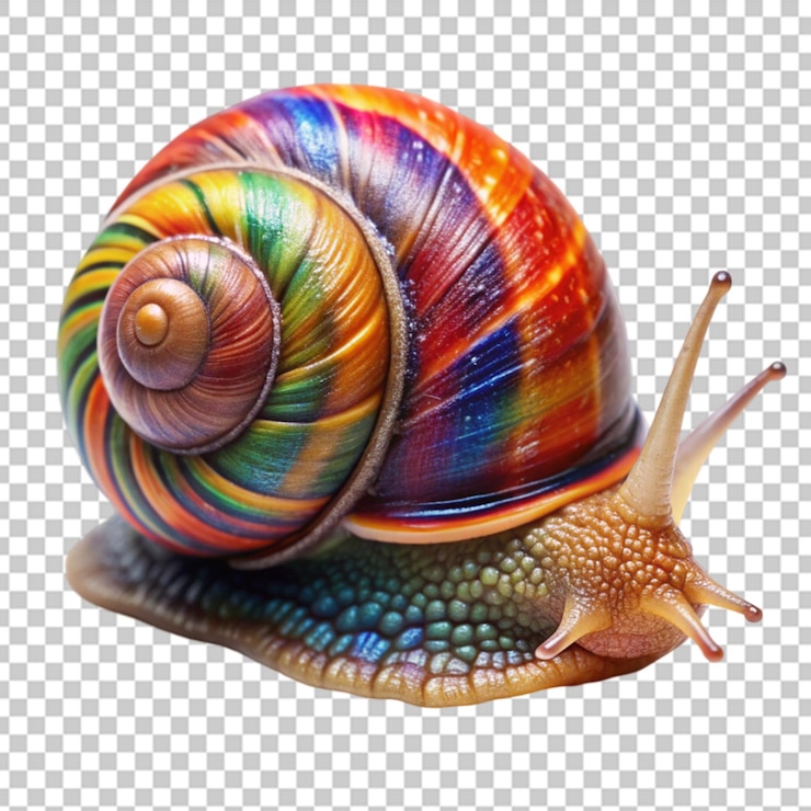 PSD snail on transparent background