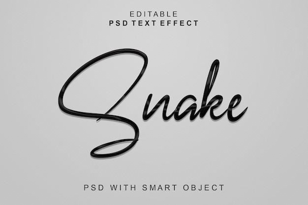 PSD snake 3d tekststijl effect