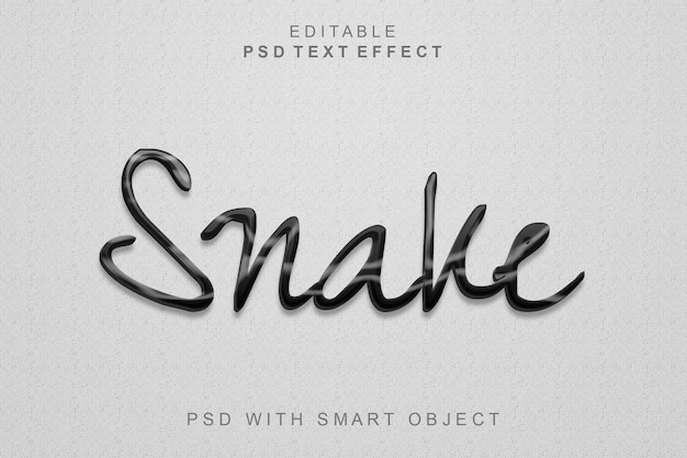 Snake 3d text style effect in with luxury text template