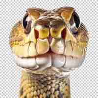 PSD snake face shot isolated on transparent background