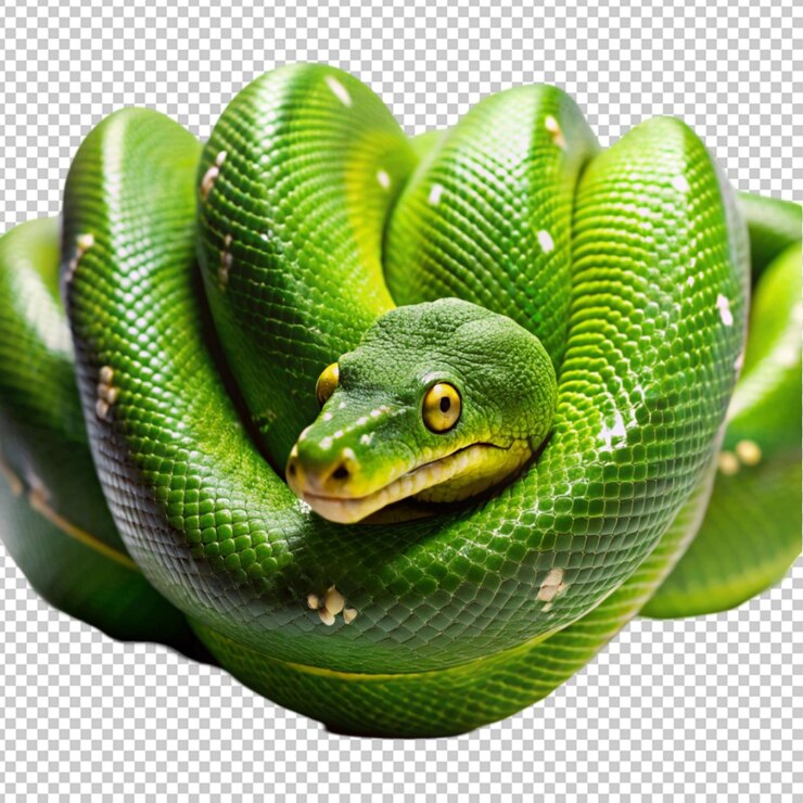 PSD snake green boa