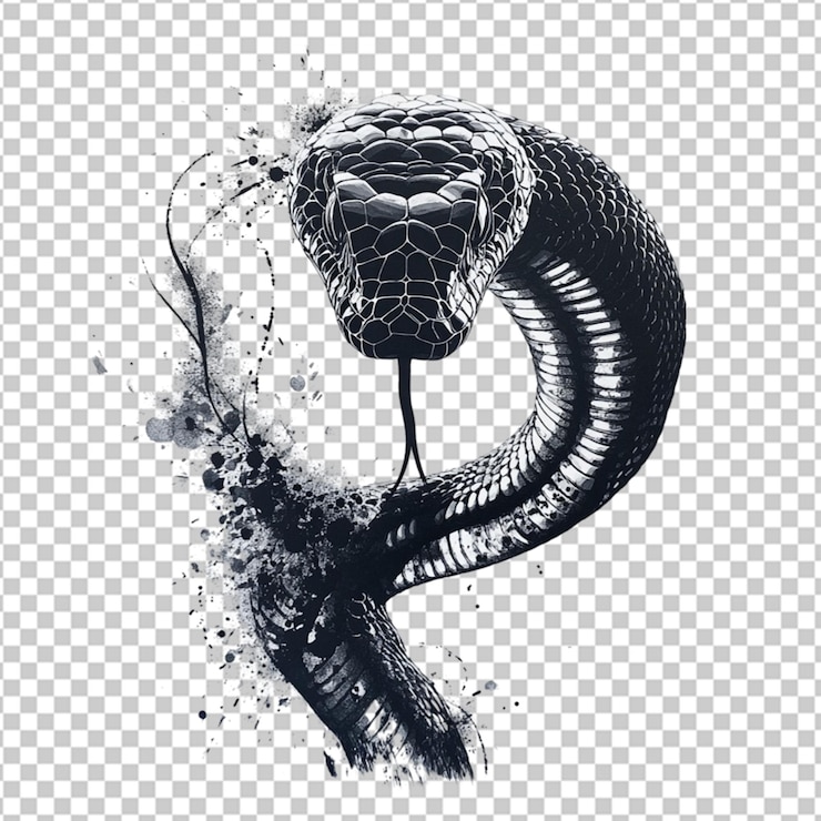 PSD snake illustration animal vector reptile design wildlife serpent wild black nature