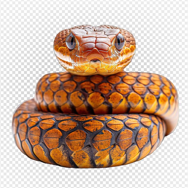 PSD snake isolated on transparent background generative ai