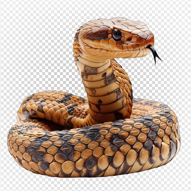 Snake isolated on transparent background generative ai