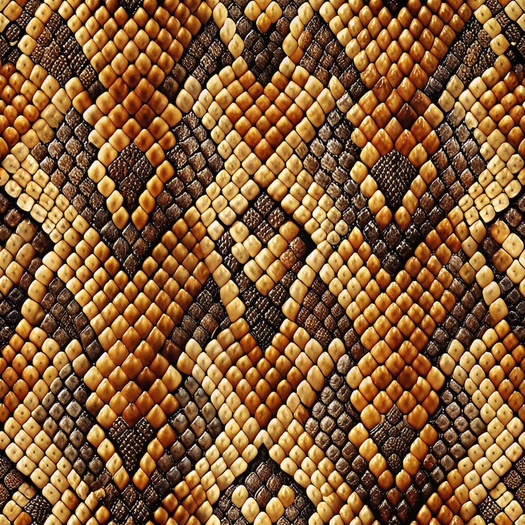 PSD snake skin gold and brown patterned fabric