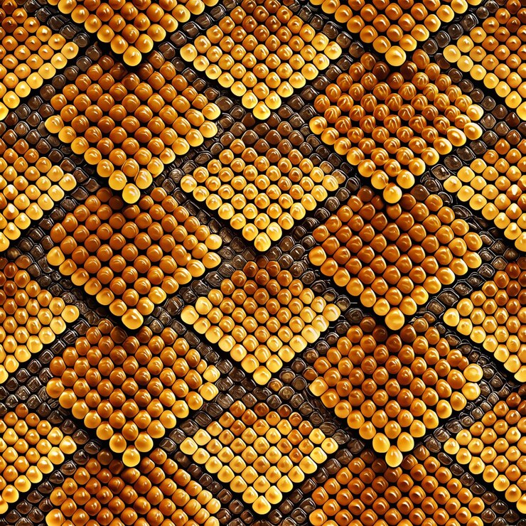PSD snake skin pattern of yellow and orange plastic eggs