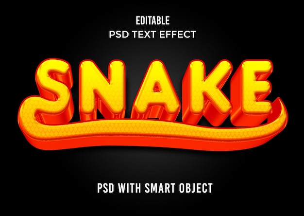 Snake-teksteffect 3D bewerkbaar