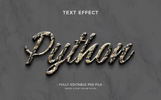 PSD snake text effect