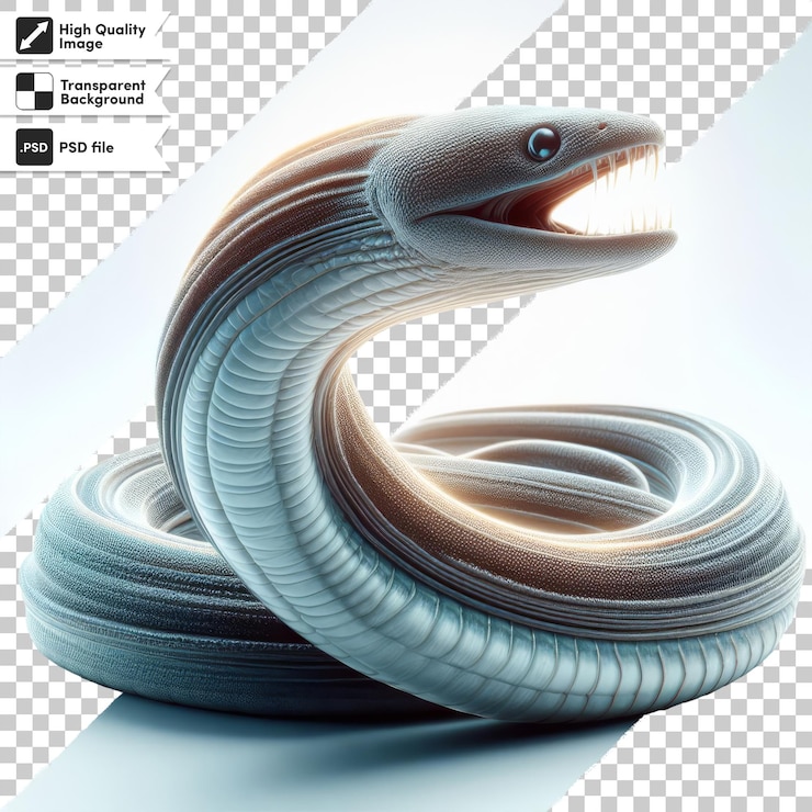 PSD a snake with a black head and a black head that sayssnakeon it