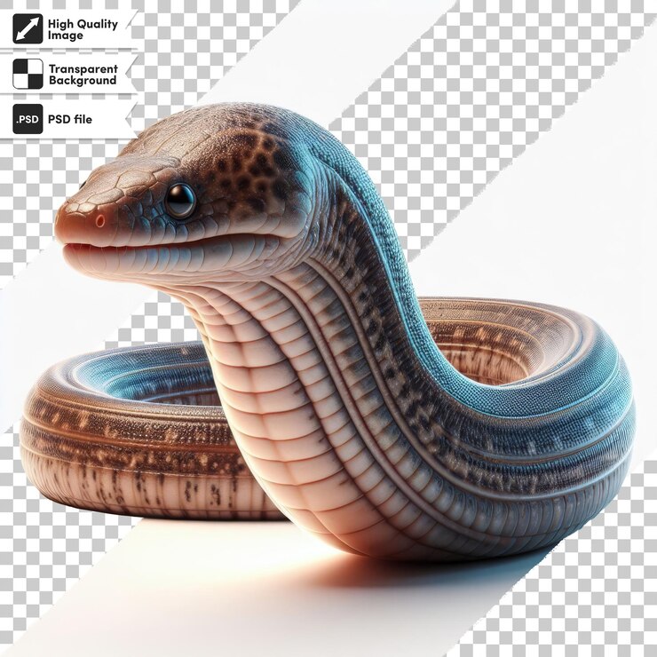PSD a snake with a black head and a black head that sayssnakeon it