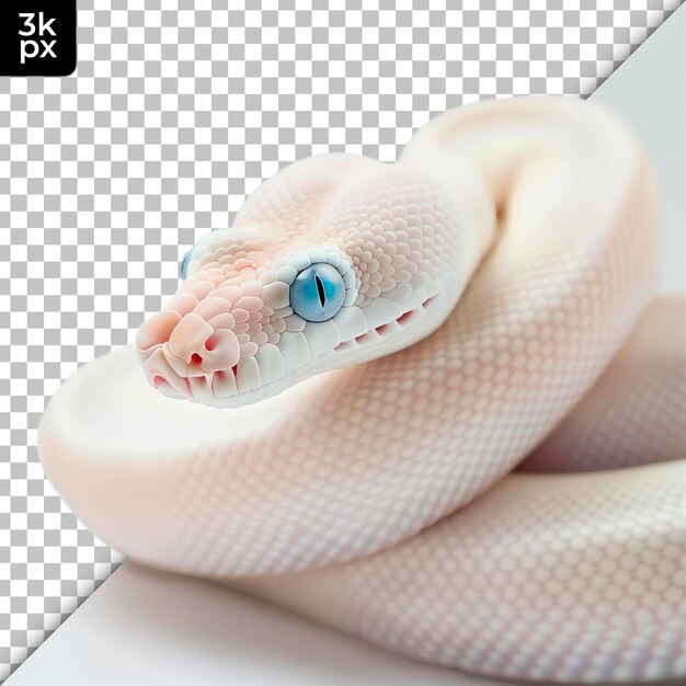 PSD a snake with a blue eye and a white background with a blue eye