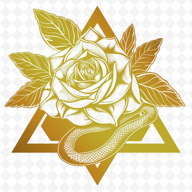 PSD a snake with a snake on it and a gold background