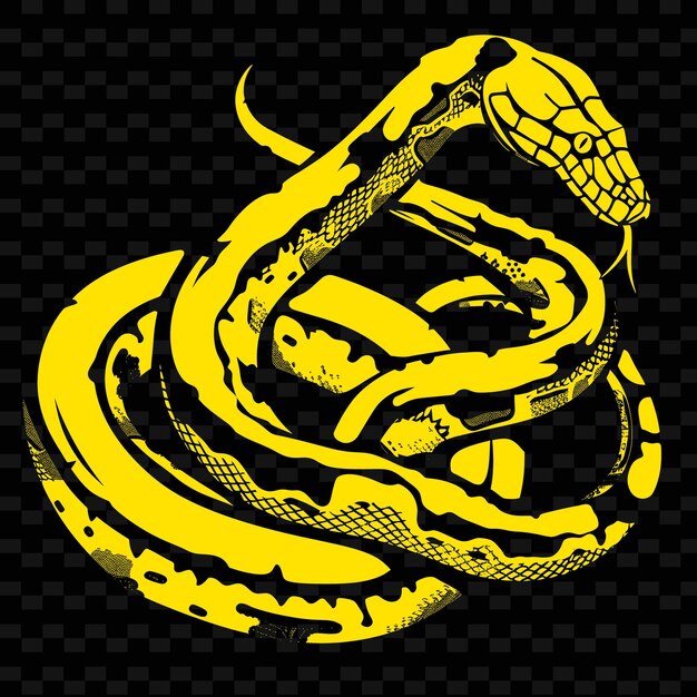 PSD a snake with a yellow head and a black background