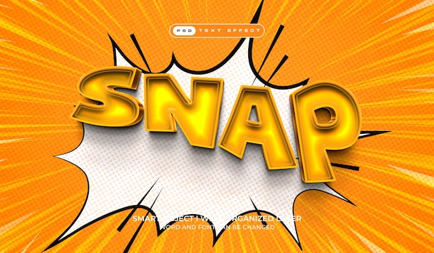 snap comic style editable text effect