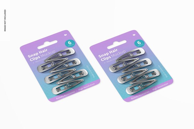 snap hair clips blisters mockup
