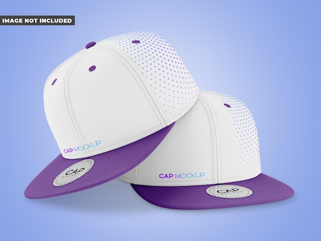 PSD snapback cap met sticker mockup template