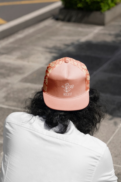 PSD Дизайн макета кепки snapback