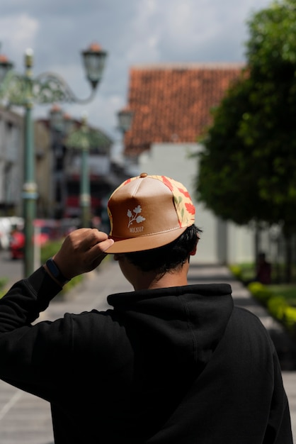 PSD snapback cap mockup-ontwerp