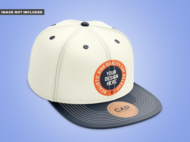 Snapback cap with sticker mockup template