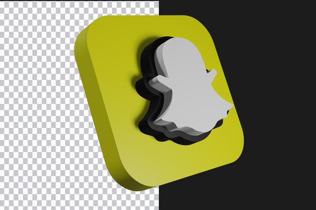 Snapchat 3d icon премиум psd файл