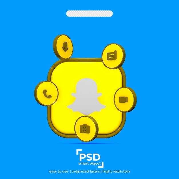 Snapchat 3d icons with element