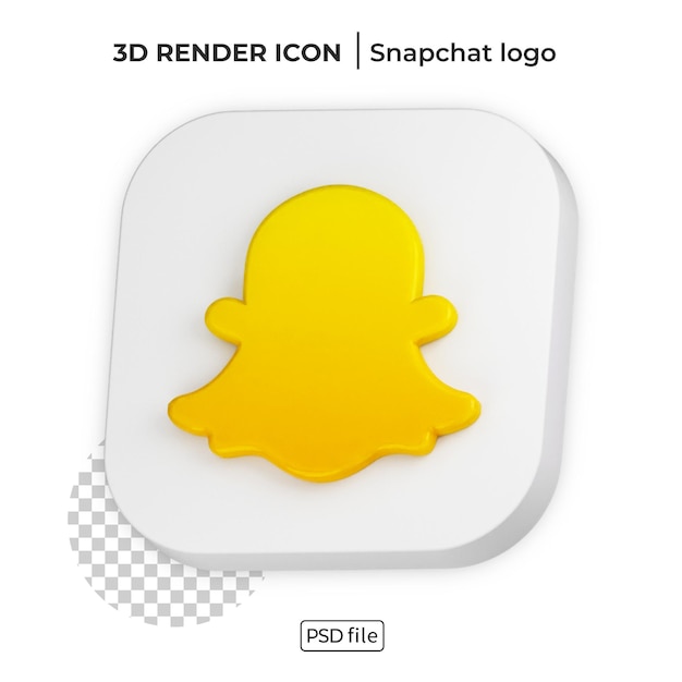 Snapchat 3d render social media-logo