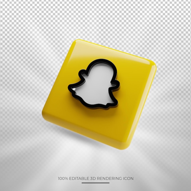 PSD snapchat 3d rendering social media icon