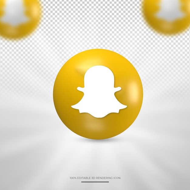 Snapchat rendering 3d icona social media