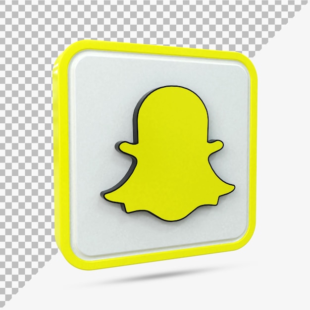 PSD snapchat 3d social media icon icona 3d lucida colorata rendering 3d per la composizione